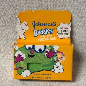 NEW Johnson's Buddies Easy-Grip Sudzing Bar Kids Soap 2.45 oz. Rare Hard to Find